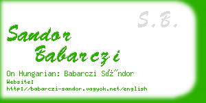 sandor babarczi business card